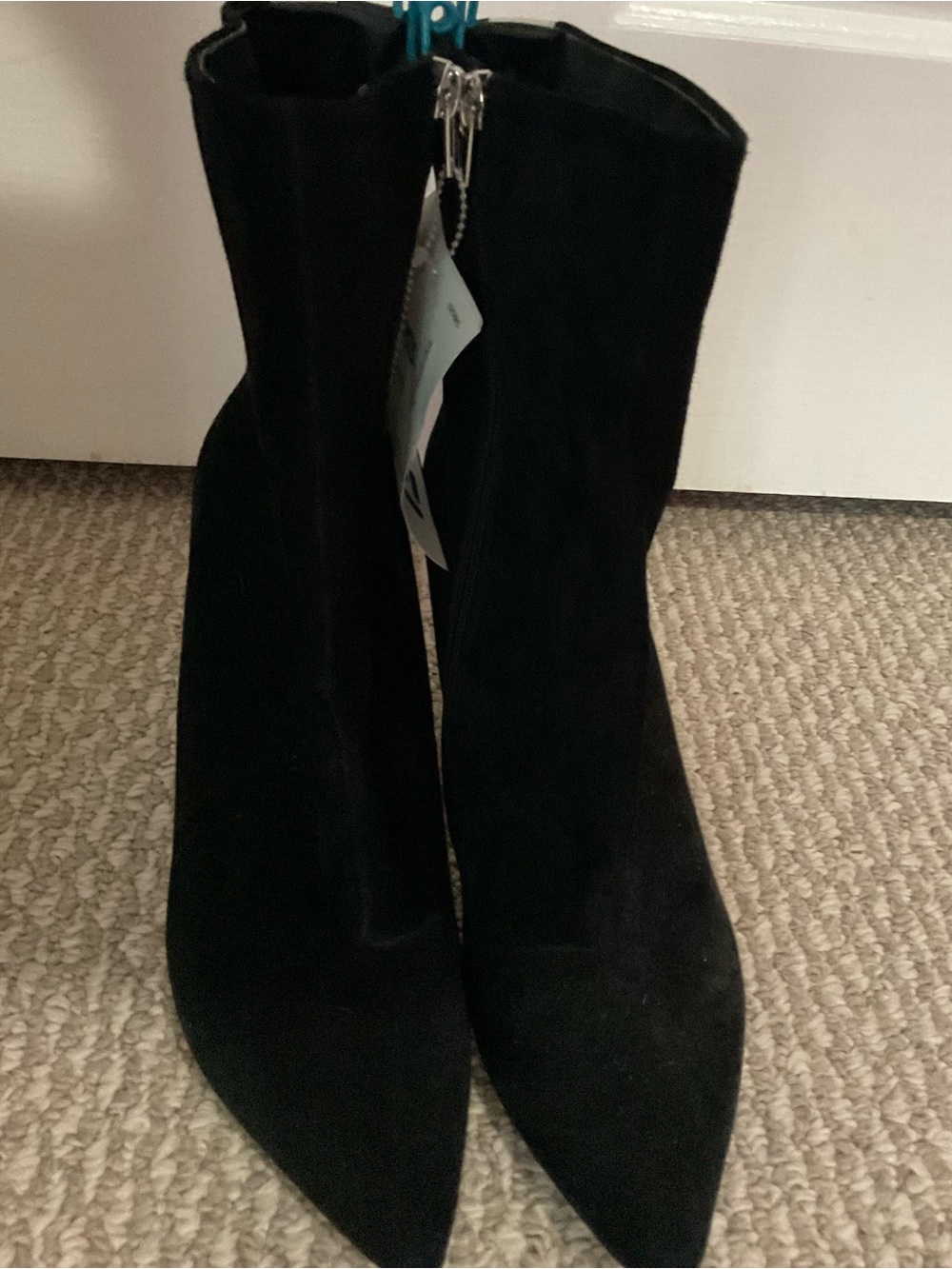 Steve Madden Women's Black/Rhinestone Pointed Toe Ankle Boots